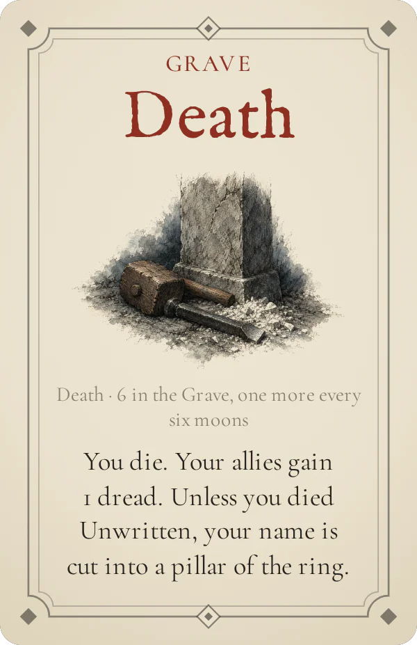 The Grave card Death.
