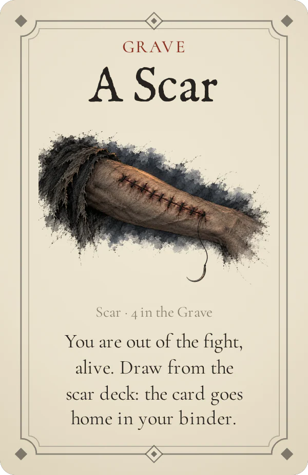 The Grave card A Scar.