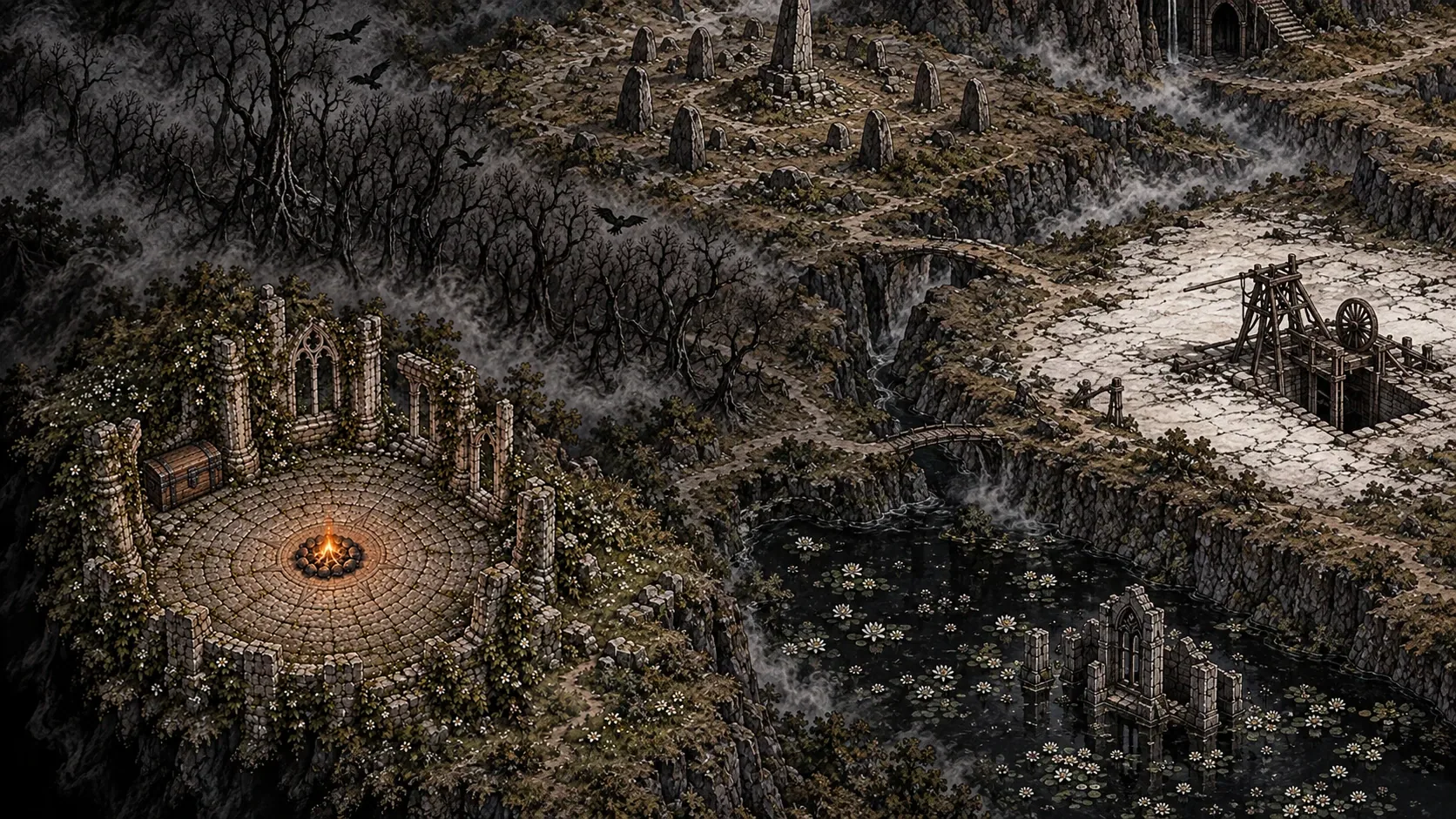 The sanctum swept: the bedrolls gone, a chest by the wall.