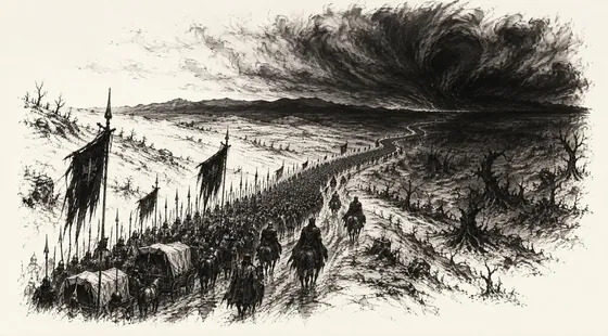 The army marching east