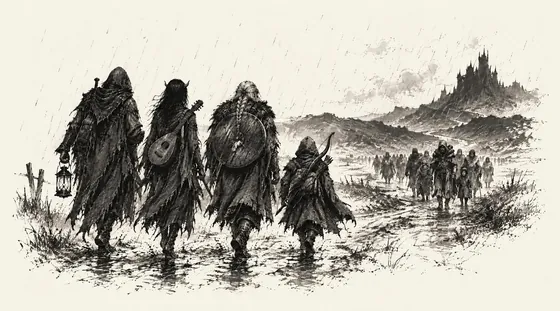 The four walking east
